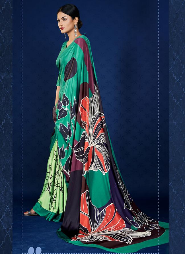 Crepe Multi Colour Casual Wear Printed Saree